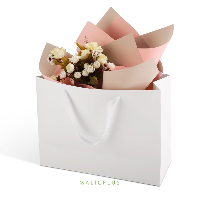 MALICPLUS 12 Extra Large Gift Bags 16x6x12 Inches, Luxury Matte White Large Gift Bags with Handles for All Occasion (Grain Textured Finish) - Image 3